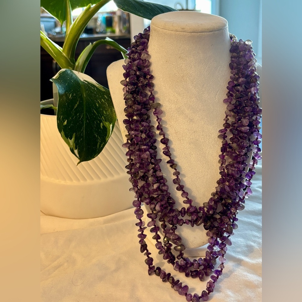 💜 Amethyst Multi-Strand Statement Necklace 💜